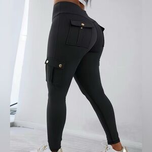 Women's Black Cargo Leggings